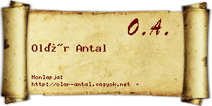 Olár Antal névjegykártya